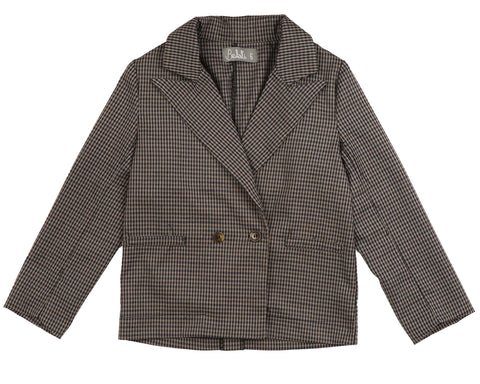 Belati Taupe 2 Button Plaid Jacket