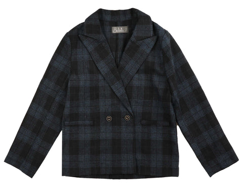 Belati Navy 2 Button Large Plaid Jacket