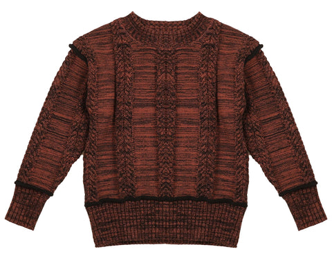 Belati Dusty Astro Marled Rolled Edge Detail Knit