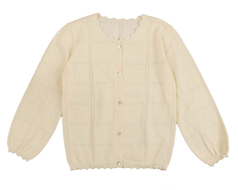 Belati Ivory Pointelle Cardigan