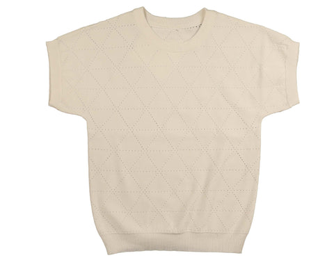 Belati White Diamond Pointelle Knit