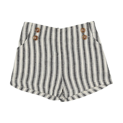 Lil Legs Off Navy Stripe Button Shorts