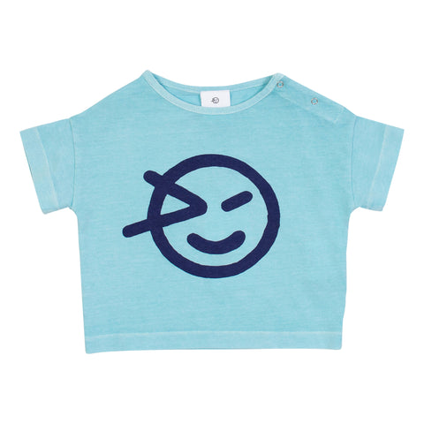 Wynken Sea Green Logo Tee + Striped Bloomer Set