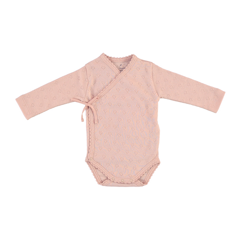 Bebe Organic Blush Heart Wrap Onesie + Footed Leggings