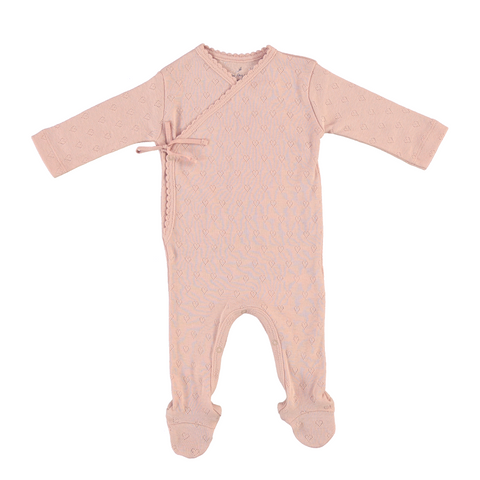 Bebe Organic Blush Heart Wrap Overall