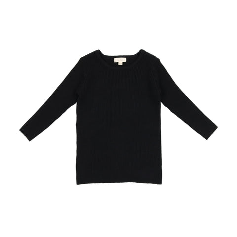 Lil Legs Black Knit Crewneck Sweater