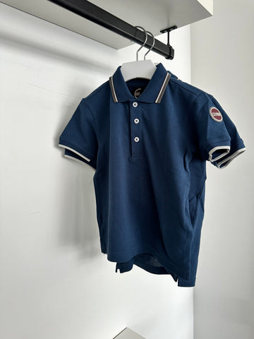 Colmar Dark Blue Striped Contrast Polo