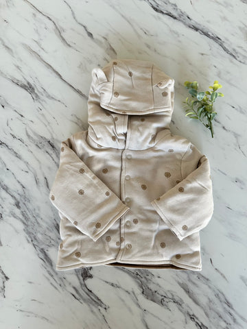 Koalav Light Gray Printed Reversible Padded Jacket