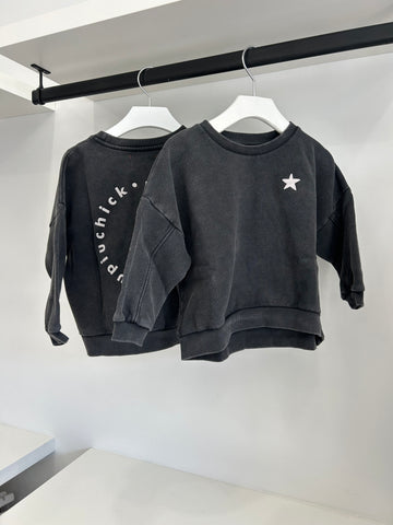 Piupiuchick Faded Black Logo Sweatshirt