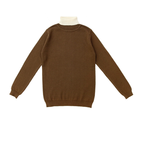 Coco Blanc Mocha Colorblock Turtleneck