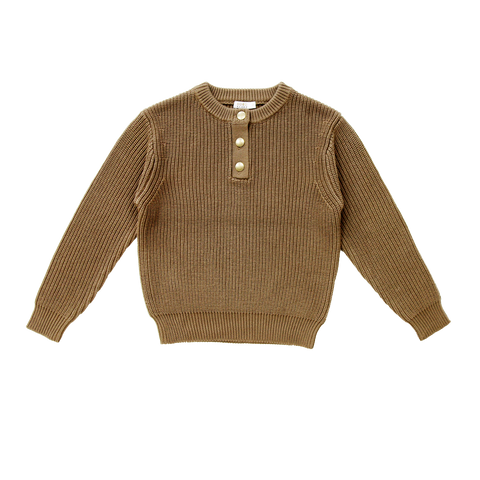 Coco Blanc Taupe Chunky Graphic Sweater