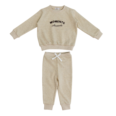 Coco Blanc Tan Sweatshirt Set