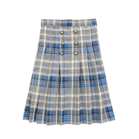Coco Blanc Plaid Pleated Skirt