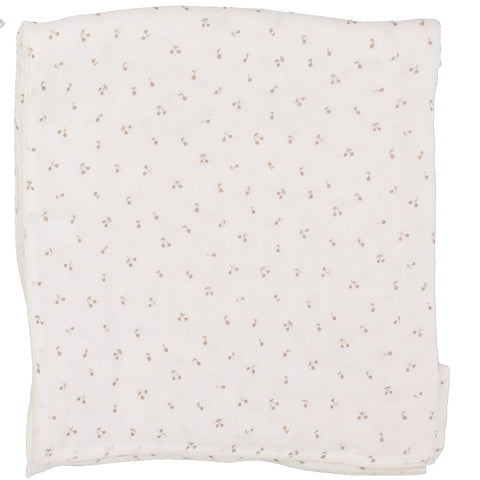 Lilette Cream/Pink Cherry Print Blanket