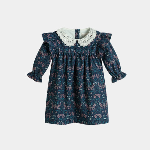 C'era Una Volta Franca Dress Blue Art Nouveau