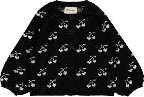 Louis Louise Black Cherry Gulash Baby Cardigan