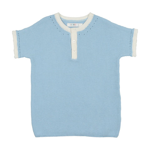 Coco Blanc Boys Pale Blue Crew Sweater