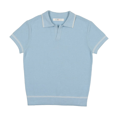 Coco Blanc Pale Blue Stitched Polo