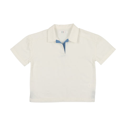 Coco Blanc Ivory With Blue Dressy Shirt