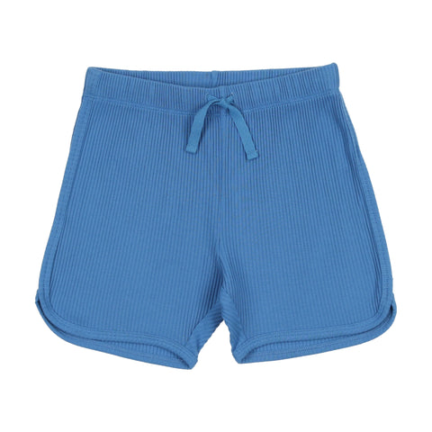 Coco Blanc Blue Ribbed Dolphin Shorts