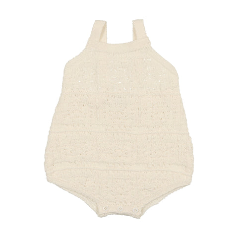 Coco Blanc Cream Crochet Romper