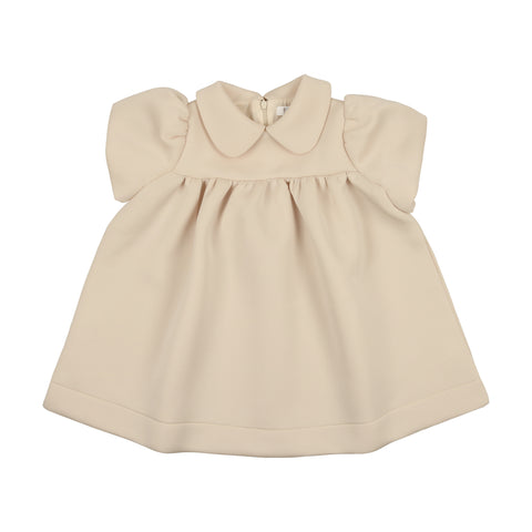 Coco Blanc Cream Short Sleeve Scuba Dress