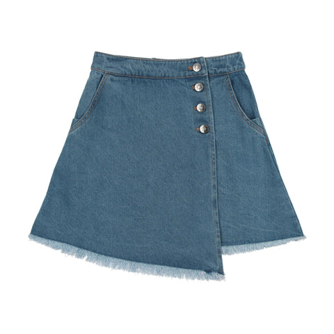 Coco Blanc Blue Denim Button Skirt