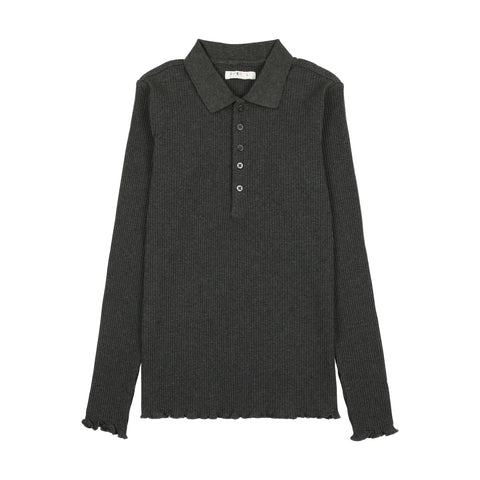 Coco Blanc Grey Ribbed Polo
