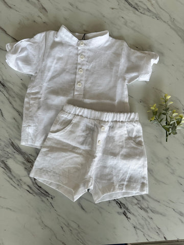 Yell-Oh Baby White Linen Tunic