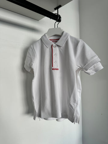 Hugo White Short Sleeve Polo