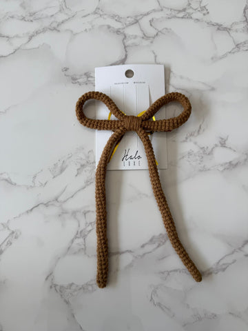 Halo Luxe Caramel Juliana Textured Knit Long Tail Clip