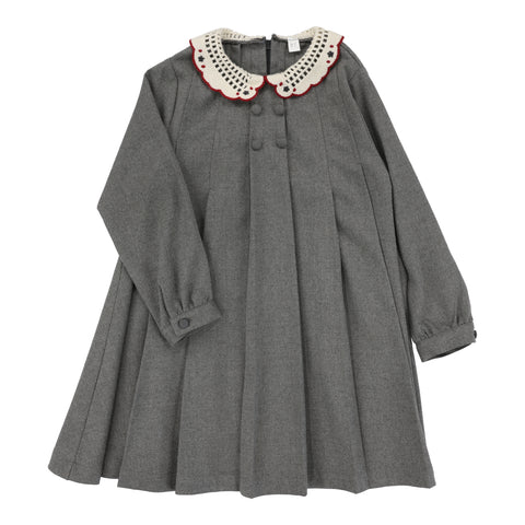 Lil Legs Analogie Mid Grey Crochet Collar Dress