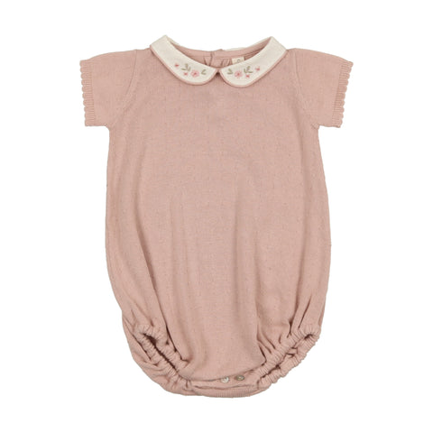 Lilette Pink Dotted Knit Romper