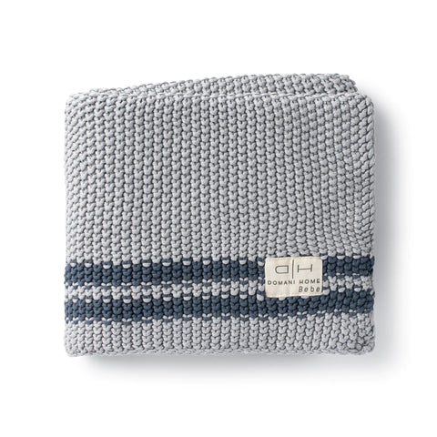 Domani Home Cool Blue Striped Marici Blanket