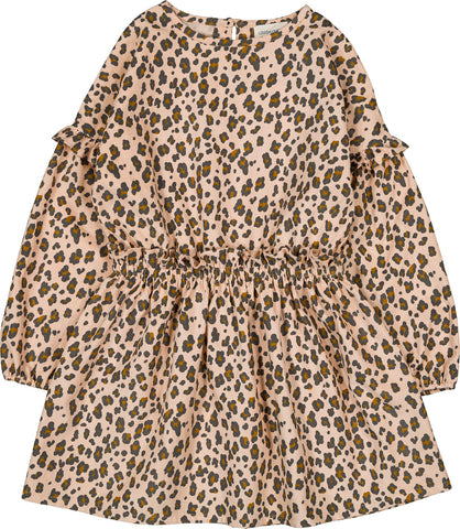 Louis Louise Beige Corduroy Leopard Print Umyma Dress