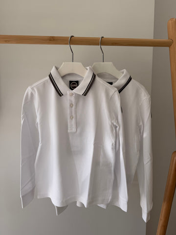 Colmar White Long Sleeve Piquet Polo 3592N-4SH-01