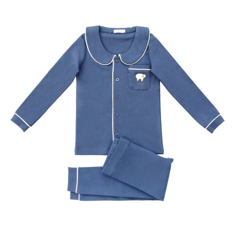Coco Blanc Navy Collared Pjs