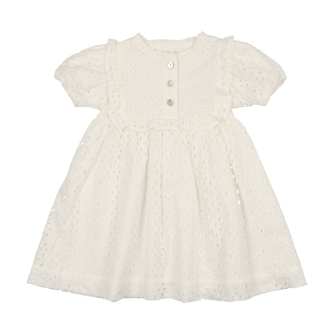 Lil Legs White Eyelet Short Sleeve Dress