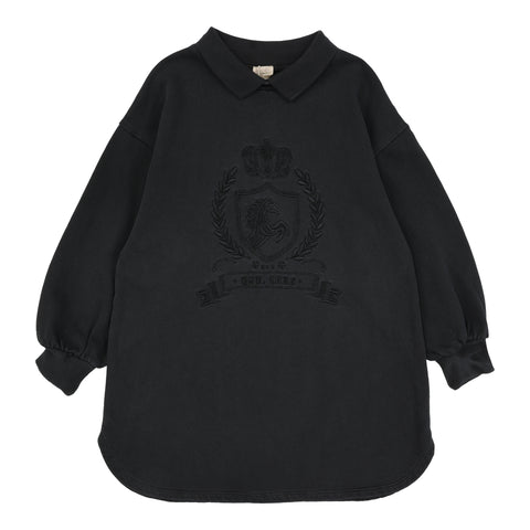 Lil Legs Analogie Black Wash Emblem Sweatshirt Dress