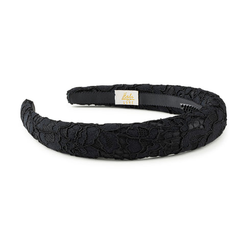 Halo Luxe Black Evelina Lace Headband