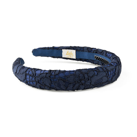 Halo Luxe Navy Evelina Lace Headband