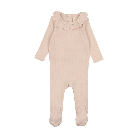 Lilette Petal Pointelle Ruffle Collar Footie