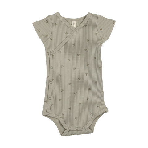 Lilette Sage Flower Side Snap Romper
