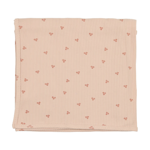Lilette Peach Flower Ribbed Blanket