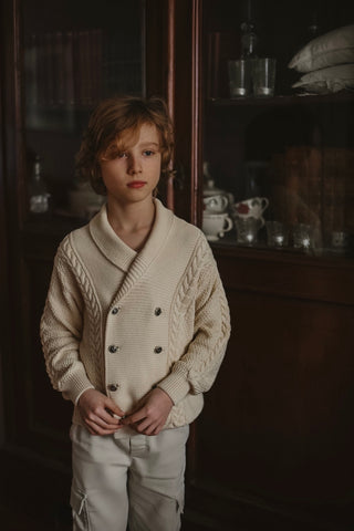 LRDM Sand Alain Double Breasted Cardigan