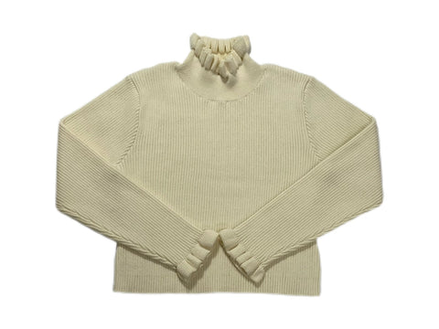 Klai White Rib Knit Turtleneck