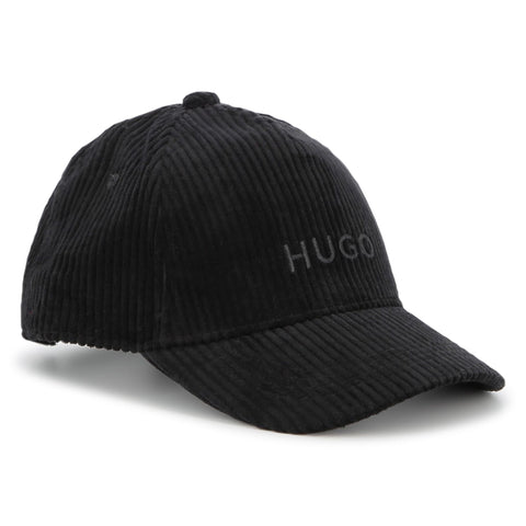 Hugo Black Corduroy Logo Cap