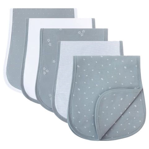 Ely's & Co Blue Leaf Hour Glass Shaped Burp Cloths