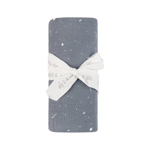 Ely's & Co Slate Celestial Muslin Swaddle