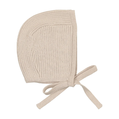Lilette Tan Knit Rib Bonnet